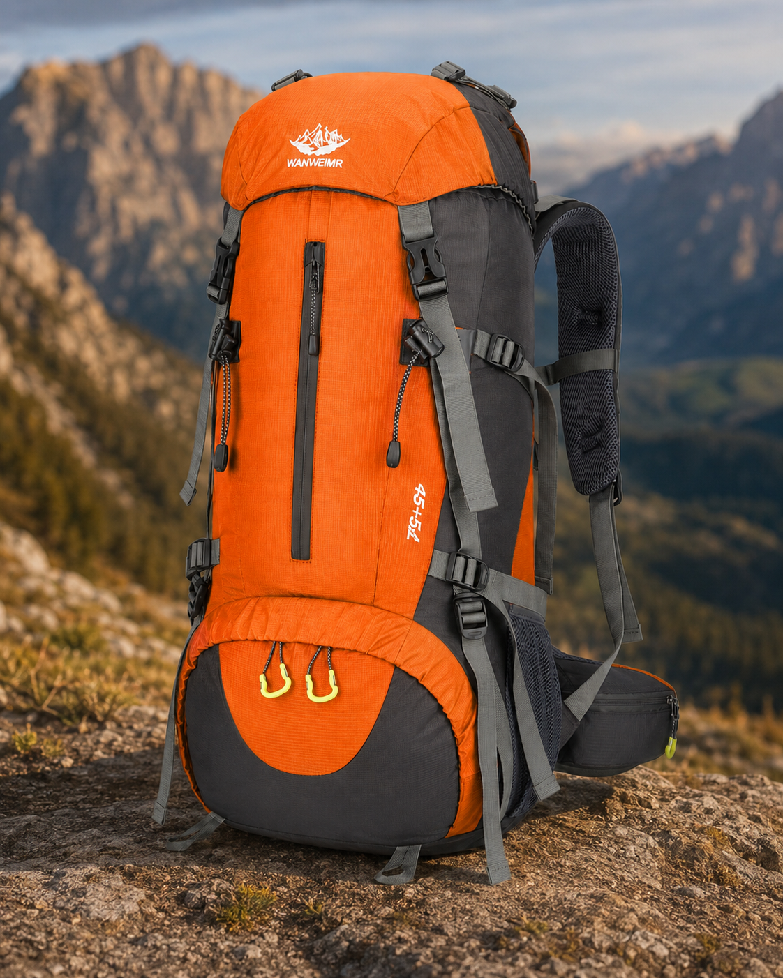 AlpenGear® 45+5L Trekkingrucksack mit Regenhülle
