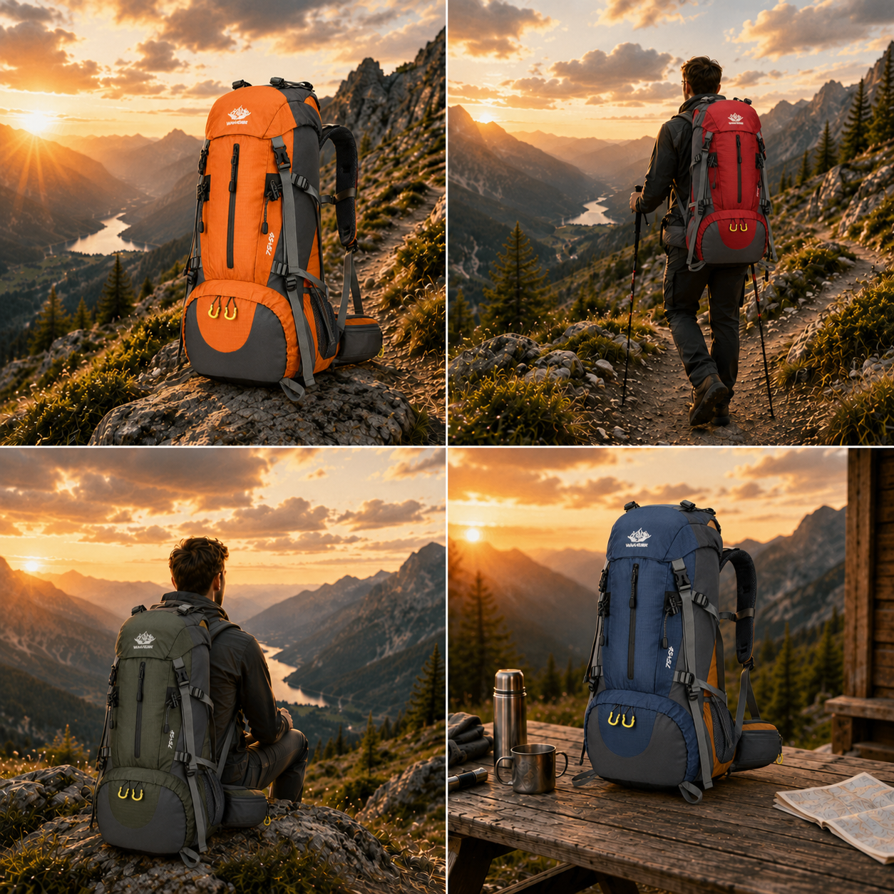 AlpenGear® 45+5L Trekkingrucksack mit Regenhülle