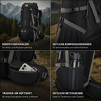AlpenGear® 45+5L Trekkingrucksack mit Regenhülle